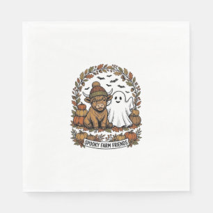 Serviette En Papier Vache des Highlands Halloween Fantôme Citrouille A