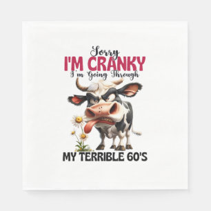 Serviette En Papier Vache Désolé, je suis Cranky, je traverse mon terr