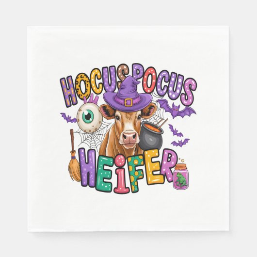 Serviette En Papier Vache d'Halloween Moo Boo (Devant)