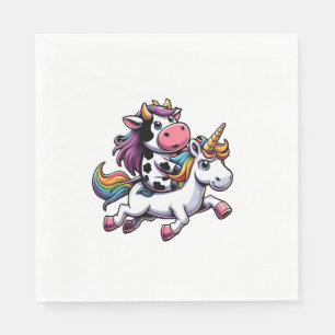 Serviette En Papier Vache équitation Unicorn garçons filles hommes fem