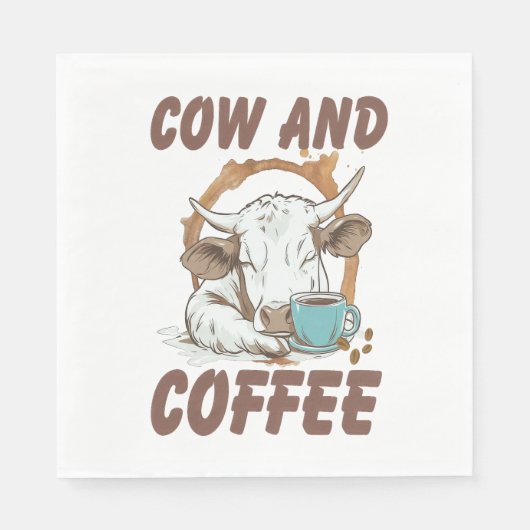 Serviette En Papier Vache et café, Fille occidentale drôle (Devant)