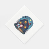 Serviette En Papier Vache et grange hantée (Coin)