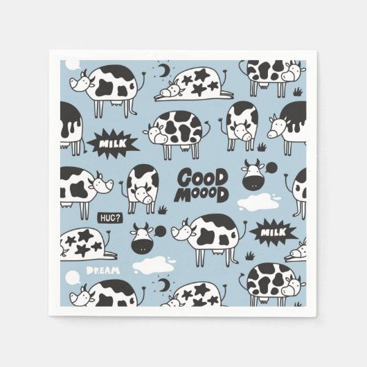 Serviette En Papier Vache et lait (Devant)