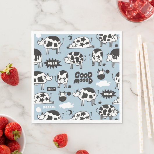 Serviette En Papier Vache et lait (En situation)