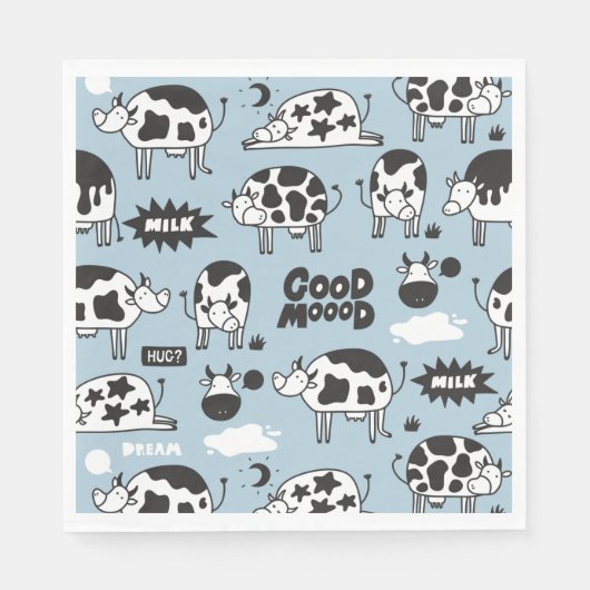 Serviette En Papier Vache et lait (Devant)