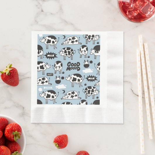 Serviette En Papier Vache et lait (En situation)