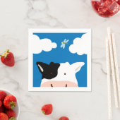 Serviette En Papier Vache et libellule (En situation)