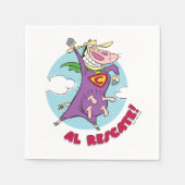 Serviette En Papier Vache et poulet Super Vache Al Rescate! (Devant)