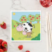 Serviette En Papier Vache Et Veau (En situation)