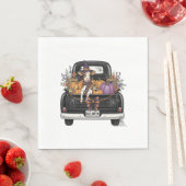 Serviette En Papier Vache Halloween Highland avec camion (En situation)
