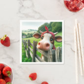 Serviette En Papier Vache Heifer portant un Kerchief (En situation)