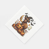 Serviette En Papier Vache Highland à l'Halloween Citrouille (Coin)