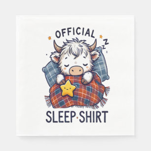 Serviette En Papier Vache Highland, sommeil officiel