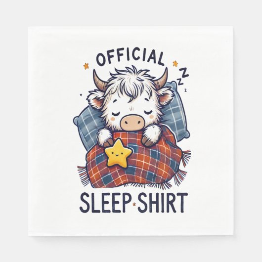 Serviette En Papier Vache Highland, sommeil officiel (Devant)