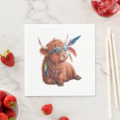 Serviette En Papier Vache Highland, Vache Cool, Sunglass (En situation)