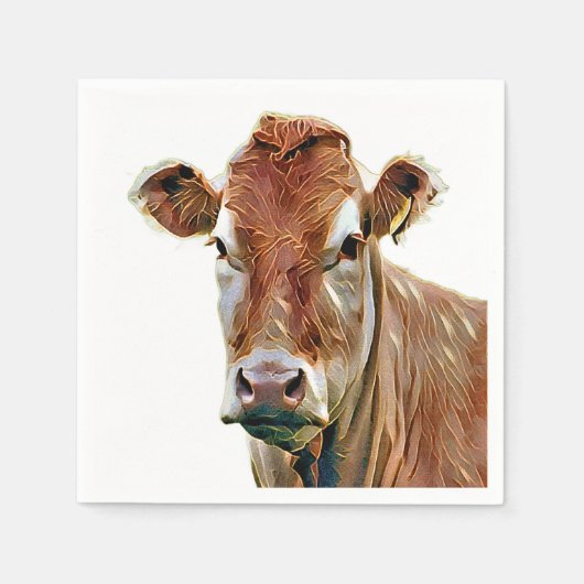 SERVIETTE EN PAPIER VACHE MIGNONNE (Devant)