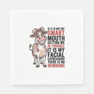 Serviette En Papier Vache mignonne insolente graphique vintage Smart M