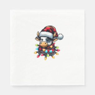 Serviette En Papier Vache Noël Père Noël Buffalo Plaid Noël Vache Love