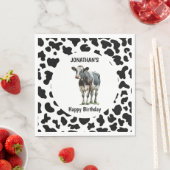 Serviette En Papier Vache Noir et blanc (En situation)