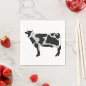Serviette En Papier Vache Noir et Blanc Silhouette (En situation)