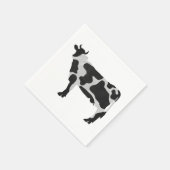 Serviette En Papier Vache Noir et Blanc Silhouette (Coin)