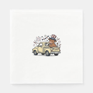 Serviette En Papier Vache patriotique conception vectorielle camion 4 