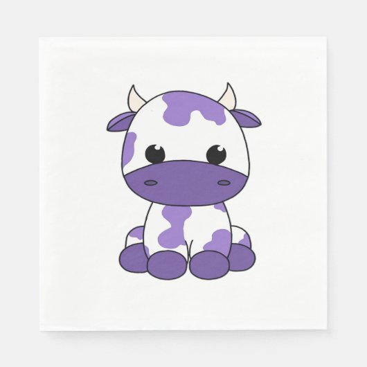 Serviette En Papier Vache pourpre T-shirt surdimensionné_1 (Devant)