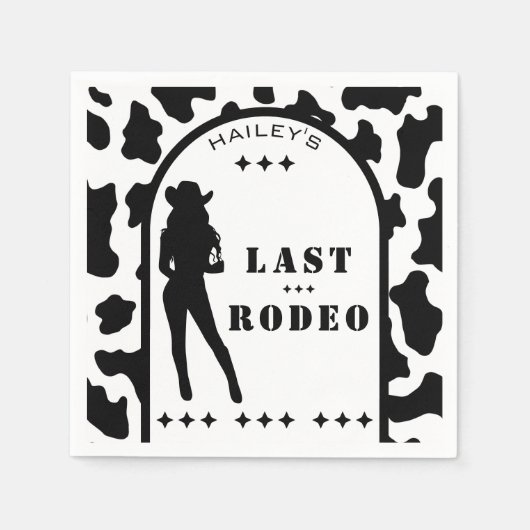 Serviette En Papier Vache Print Cowgirl Mariage Bachelorette Party (Devant)
