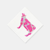 Serviette En Papier Vache rose chaud et blanc Silhouette (Coin)