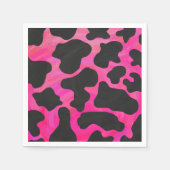 Serviette En Papier Vache rose chaud et noir (Devant)