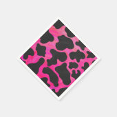 Serviette En Papier Vache rose chaud et noir (Coin)