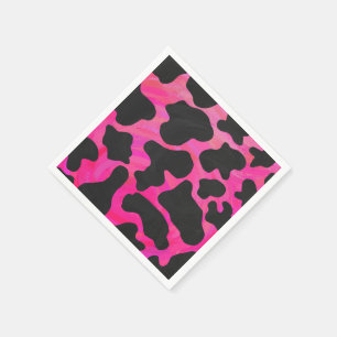Serviette En Papier Vache rose chaud et noir