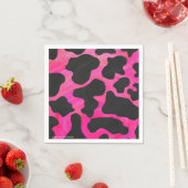 Serviette En Papier Vache rose chaud et noir (En situation)