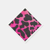 Serviette En Papier Vache rose chaud et noir (Coin)