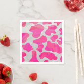 Serviette En Papier Vache rose et blanc chaud (En situation)