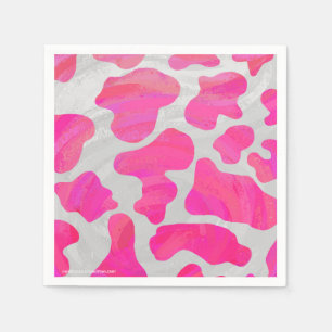 Serviette En Papier Vache rose et blanc chaud