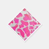 Serviette En Papier Vache rose et blanc chaud (Coin)