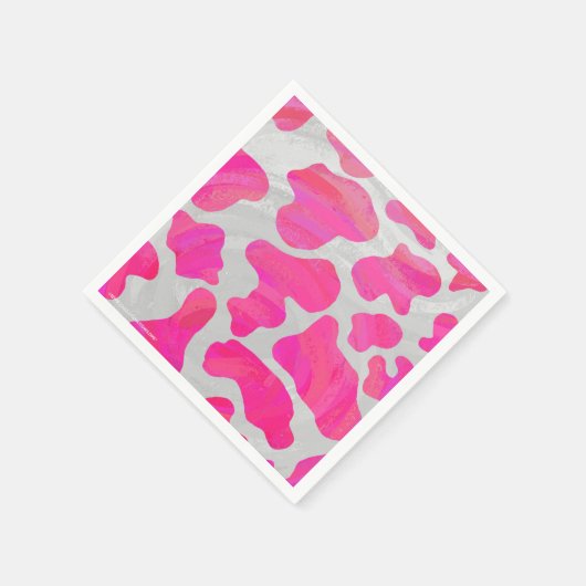 Serviette En Papier Vache rose et blanc chaud (Coin)