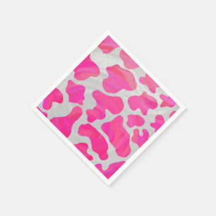 Serviette En Papier Vache rose et blanc chaud