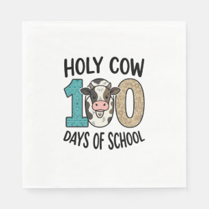 Serviette En Papier Vache sacrée 100 jours d'école Vintage Cow Shirt D