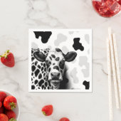 Serviette En Papier Vache sacrée ! Fête d'anniversaire country noir et (En situation)