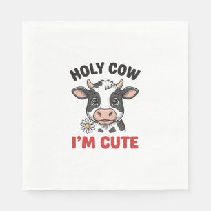 Serviette En Papier Vache sacrée je suis mignon Gravure vintage de vac