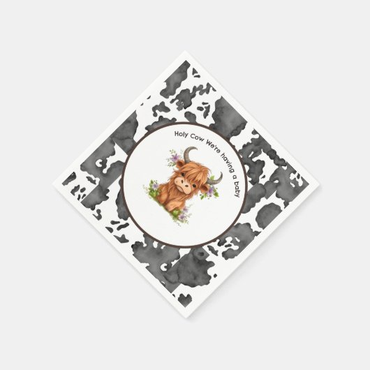 Serviette En Papier Vache sainte Nous avons un bébé (Coin)