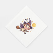 Serviette En Papier Vache sorcière sur un bâton (Coin)