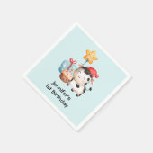 Serviette En Papier Vache souriante mignonne adorable Anniversaire (Coin)