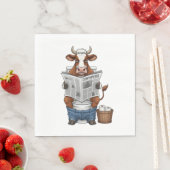 Serviette En Papier Vache sur Toilet, Animaux de ferme amusants (En situation)