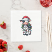 Serviette En Papier Vache Xmas tenue mignonne Père Noël Vache (En situation)