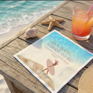 Serviette En Papier Vachère côtière Rose Fille d'honneur de plage