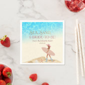 Serviette En Papier Vachère côtière Rose Fille d'honneur de plage (En situation)
