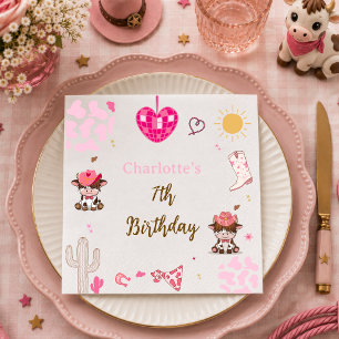 Serviette En Papier Vacheresse rose occidentale vache des Highlands an